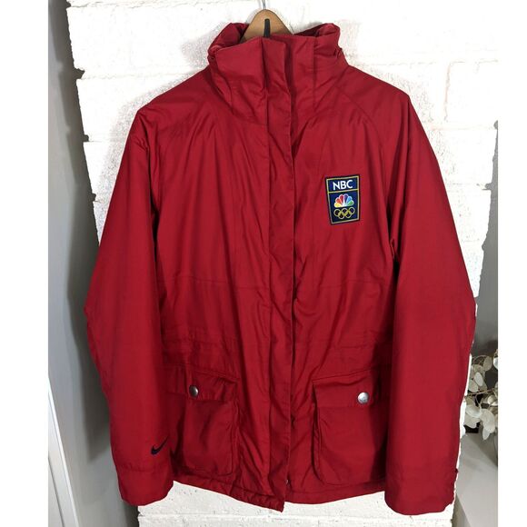 Nike Fit Storm ACG Red Puffer Jacket Cold Weather Size Large 12/14 Olympics NBC - Picture 1 of 12